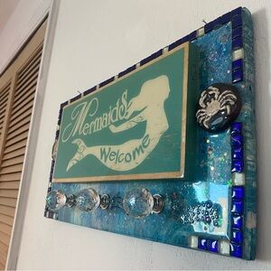 Mermaids Welcome Sign with Coat & Key Hook